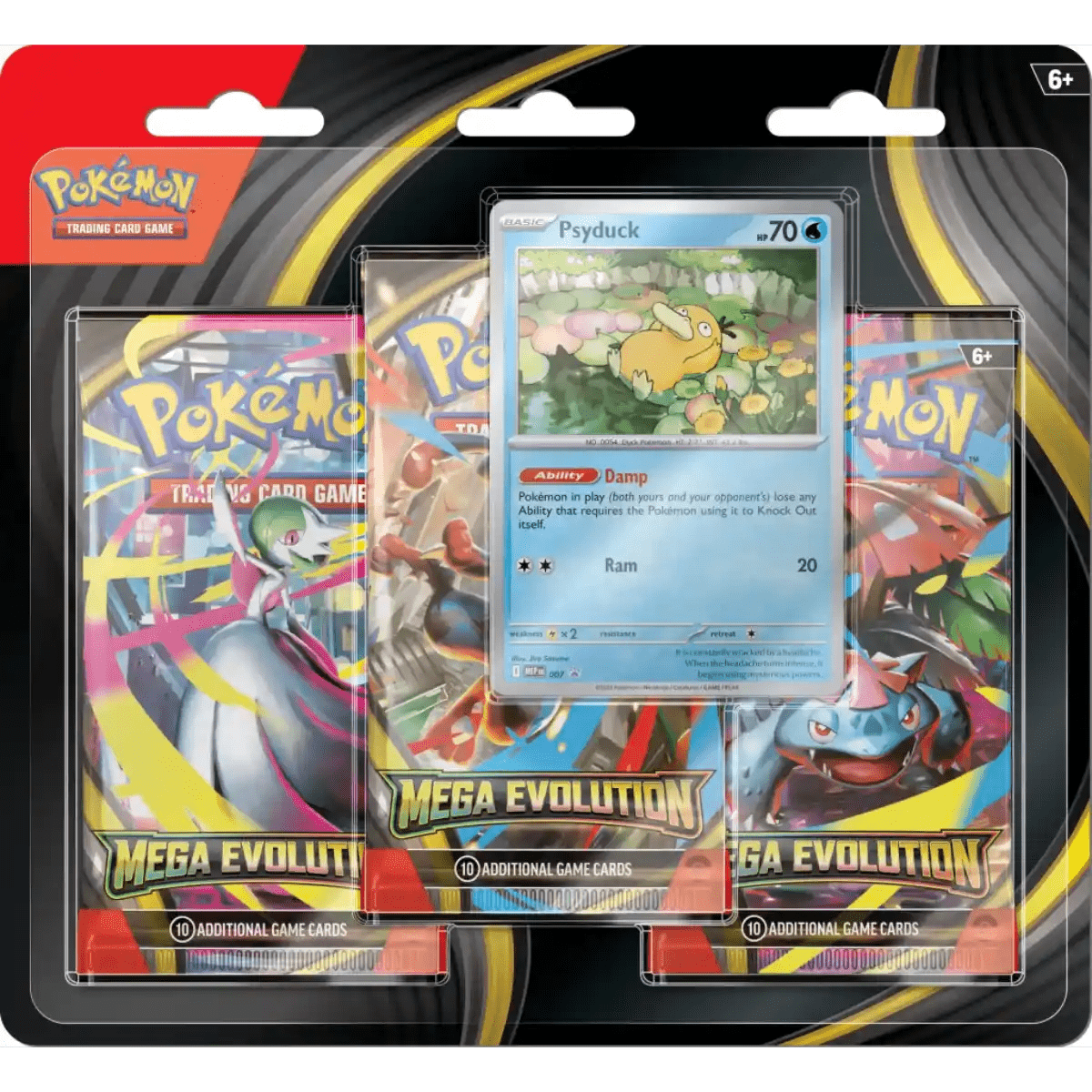 Pokémon TCG – Blister 3 Boosters Méga - Évolution + Carte Promo (Psyduck ou Golduck) - GengaTCG