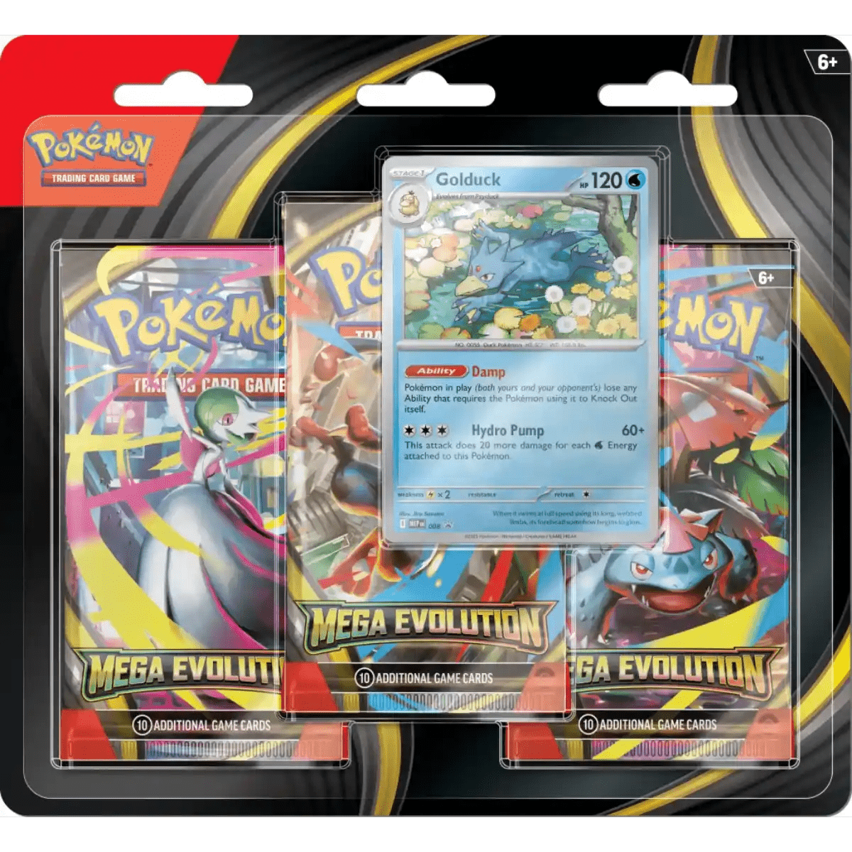 Pokémon TCG – Blister 3 Boosters Méga - Évolution + Carte Promo (Psyduck ou Golduck) - GengaTCG