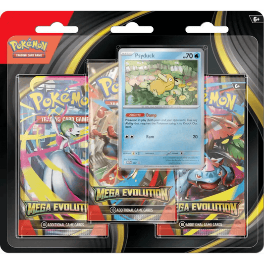 Pokémon TCG – Blister 3 Boosters Méga - Évolution + Carte Promo (Psyduck ou Golduck) - GengaTCG